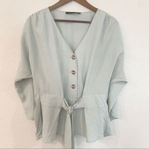 NWT Andrew Marc Women’s Wrap Top Mint Size Medium
